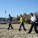nordic-walking-barcelona-coast-walking-on-the-beach